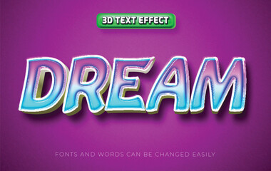 Dream 3d editable text effect style