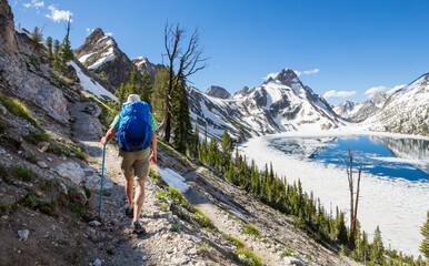 Naklejka premium Hike in mountains