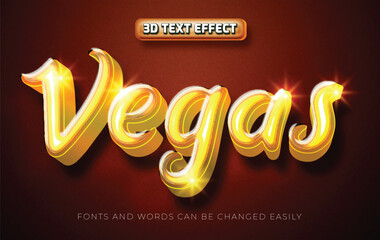 Vegas golden 3d editable text effect style