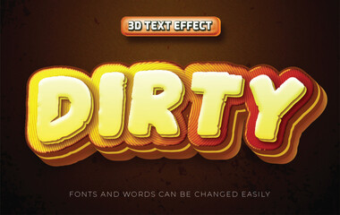 Dirty trash 3d editable text effect style