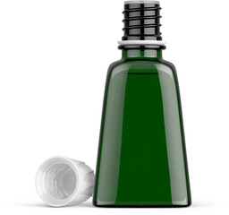 Trapezoidal Cosmetic Glass Bottle Packaging 3D Rendering