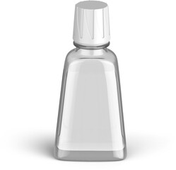 Trapezoidal Cosmetic Glass Bottle Packaging 3D Rendering
