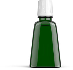 Trapezoidal Cosmetic Glass Bottle Packaging 3D Rendering