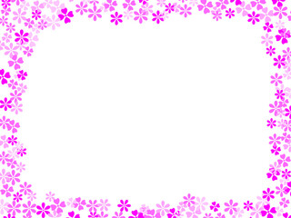Pink color flowers vector frame