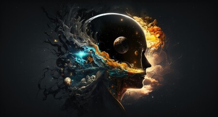 Mysterious big man in the middle of the galaxy Generative AI