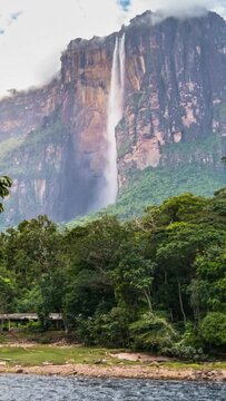 Time-lapse of Angel falls, Canaima National Park, Venezuela