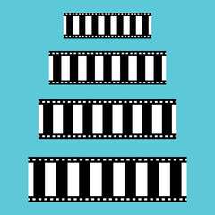 Fototapeta na wymiar Realistic old celluloid frames of cinema film strip. film strip vector, Curved 35mm strip film and frames for your vector image