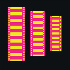 Seamless film strip vector image. Film strip vector image. 3d film strip collection vector image