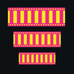 Film strip set vector image. Film Strip icon. Film tape vintage icon isolate