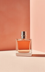 Modern and timeless, this perfume bottle casts a gentle silhouette, hinting at an enigmatic blend of olfactory delights.