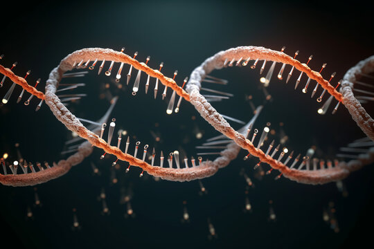 DNA replication process. DNA, background Generative AI