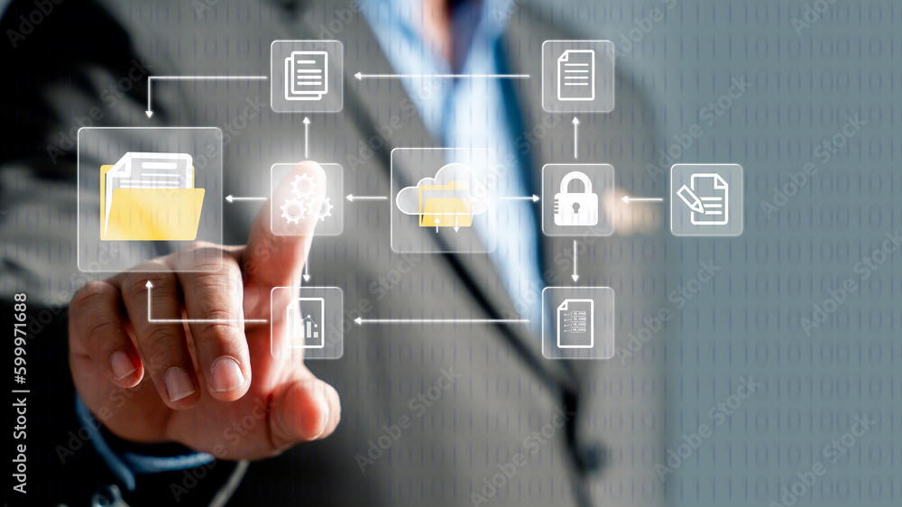 Poster cloud technology and data storage concept, concept of exchange information and data with internet cl