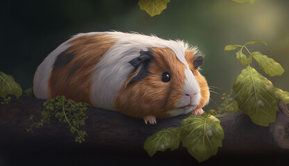 Abyssinian Guinea Pig animal full body photos AI Generated