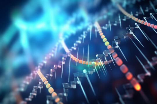 DNA and proteomics. DNA, background Generative AI