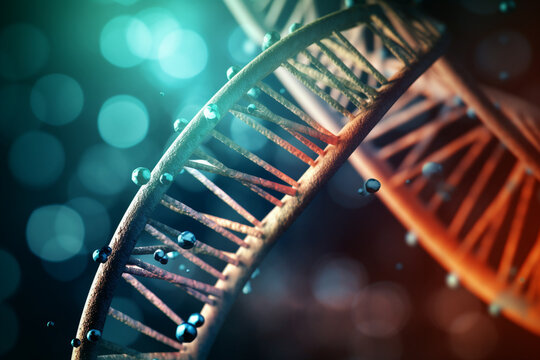 DNA and proteomics. DNA, background Generative AI