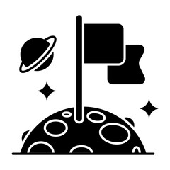 A unique design icon of flagged planet 