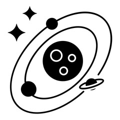 Modern design icon of solar system 