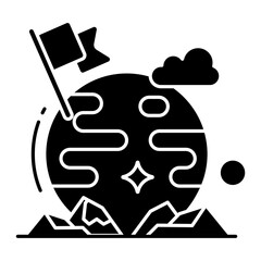 A unique design icon of flagged planet 
