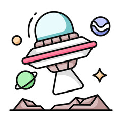 Trendy vector design of space capsule