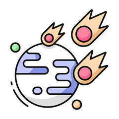 An icon design of meteorite 