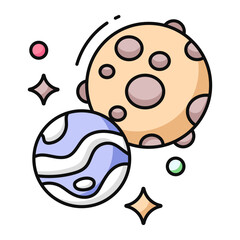 Modern design icon of revolving planet 