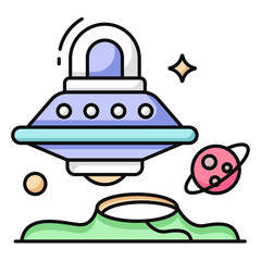 Trendy vector design of space capsule