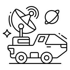 Fototapeta na wymiar A creative design icon of satellite van