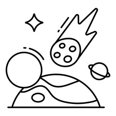 An icon design of meteorite 