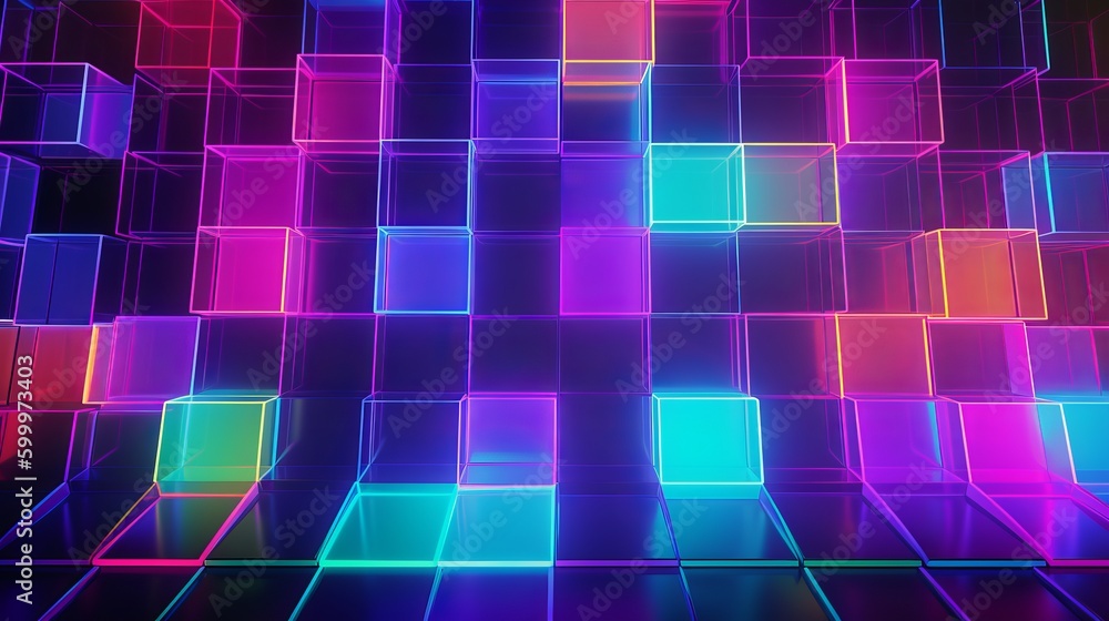Poster smooth glowing holographic neon palette backdrop generative ai