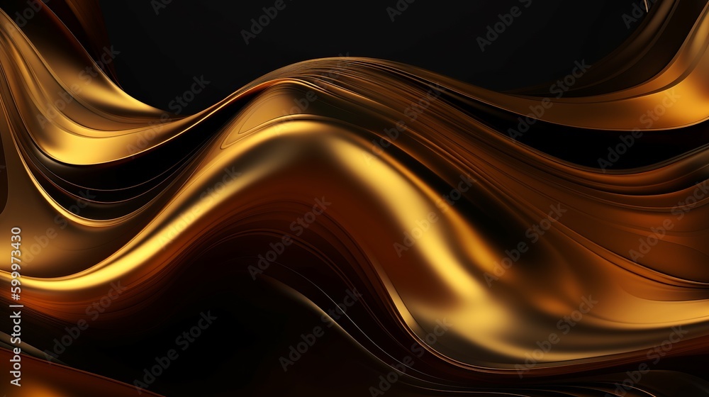 Poster metallic abstract wavy liquid background layout design tech innovation generative ai