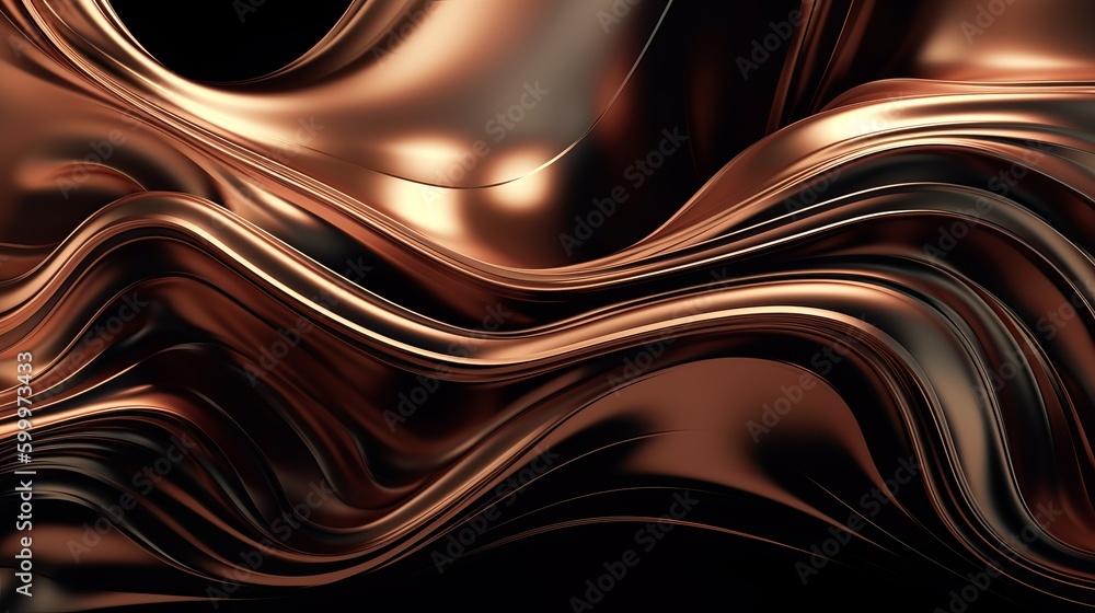 Poster metallic abstract wavy liquid background layout design tech innovation generative ai