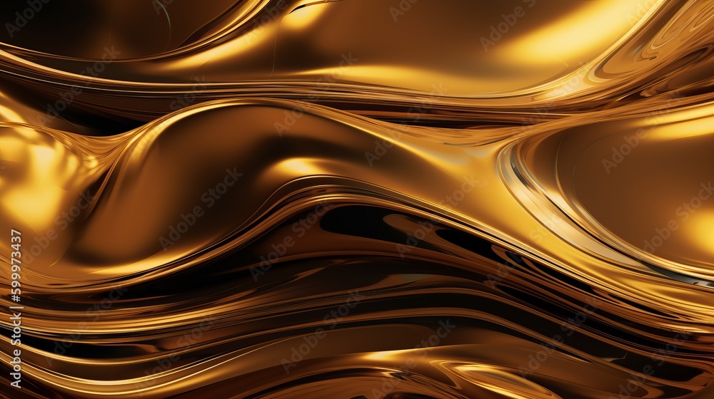 Poster metallic abstract wavy liquid background layout design tech innovation generative ai