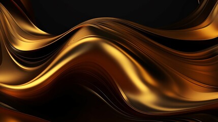 Metallic abstract wavy liquid background layout design tech innovation Generative AI