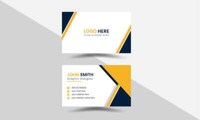 Double-sided modern business card vector design template. visiting card for business and personal use. Vector illustration design. Horizontal layout,