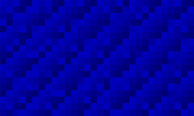 Blue Pixel seamless pattern. Geometric style. Square tiled vector mosaic