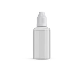 Soft Clear Plastic Cosmetic Dropper Bottle 3D Rendering