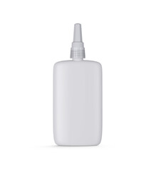 Clear Solid Black Plastic Rectangular Cosmetic Bottle With Lond Dropper 3D Rendering