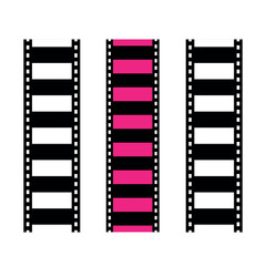 Obraz premium 3d film strip collection vector image. Film strip set on white vector image