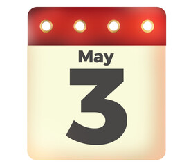 Calendar, three of May