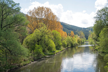 Obraz premium Spring Landscape of Pancharevo lake, Bulgaria