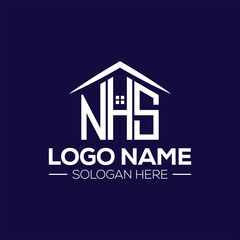 Simple creative abstract NHS HOME or real estate modern logo symbol design concept for company or branding identity 