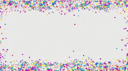 white background with colorful confetti 