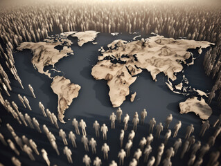 World Population Day - People forms world continents