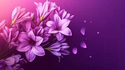 Fototapeta na wymiar a bunch of purple flowers on a purple background