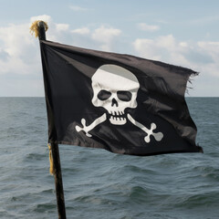 Pirate flag with a skull and crossbones
