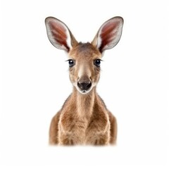 Baby Kangaroo isolated on white (generative AI)