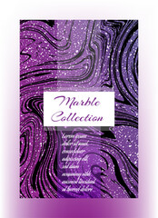 Colorful vector violet marbling texture, watercolor abstract background. Ebru. Marbled design template for poster, flyer, layout, identity, brochure.