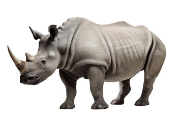 Obraz premium Rhino in transparent background. Generative AI.
