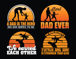Father's Day T shirt Design Bundle, Quotes about Father's Day, Dad T shirt, Father typography T shirt design Collection