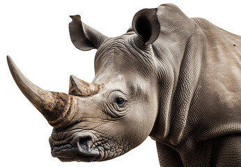 Rhinoceros in transparent background. Generative AI.